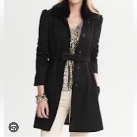 Banana Republic Faux Fur Trim Bow Coat - Picture 10 of 10